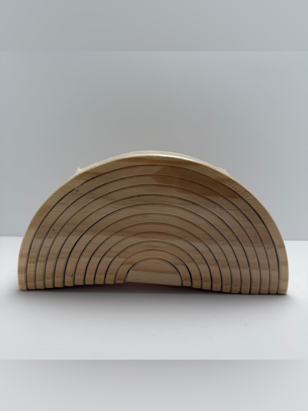 Stackable Wooden Rainbow Toy - Natural Wood